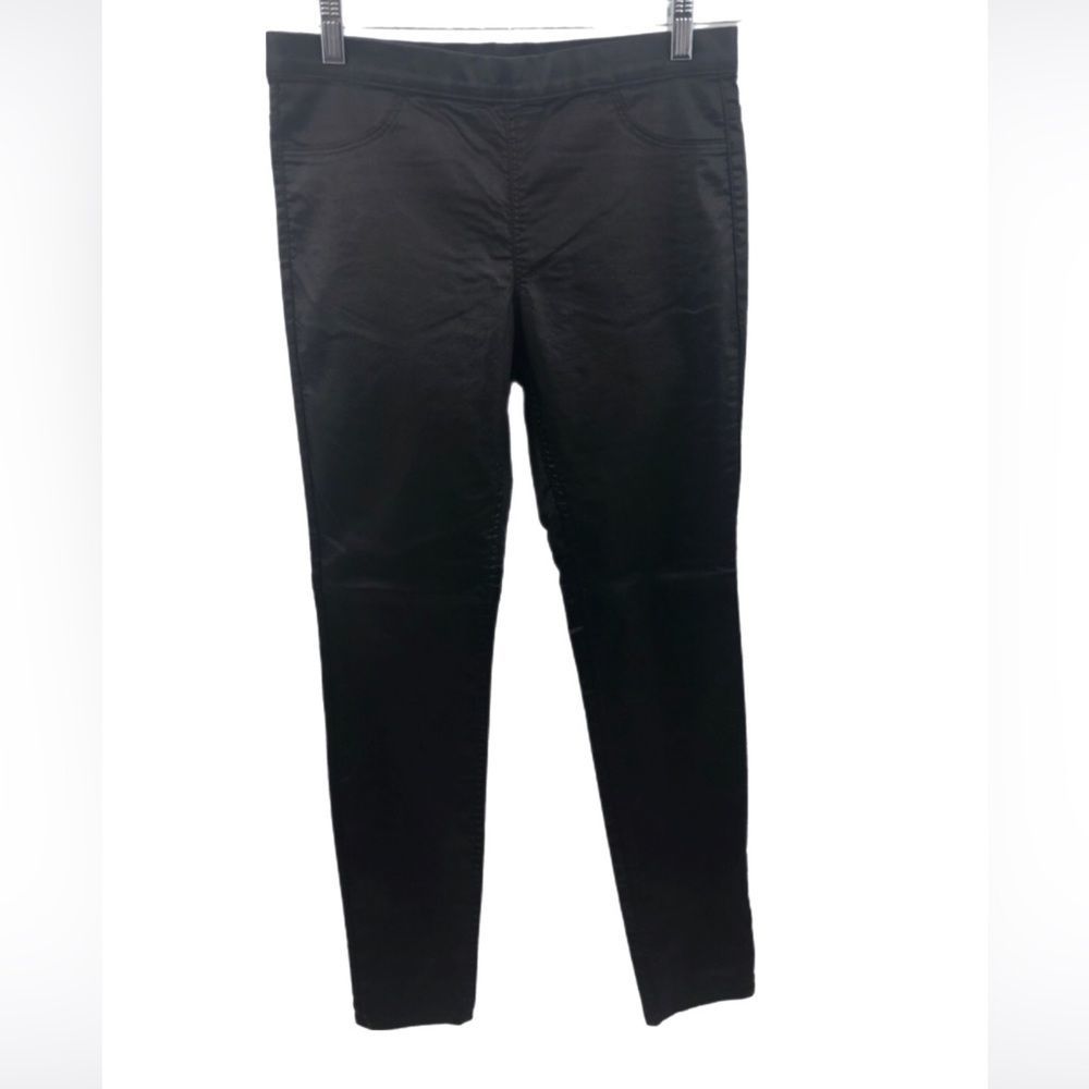 H&M shine coated skinny black pull-on jean leggings
